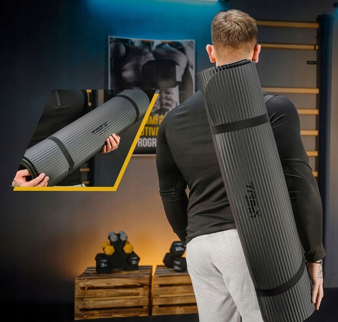 DUŻA MATA DO ĆWICZEŃ 190x80 ROZCIĄGANIE ANTYPOŚLIZGOWA JOGA PILATES FITNESS Długość 190 cm