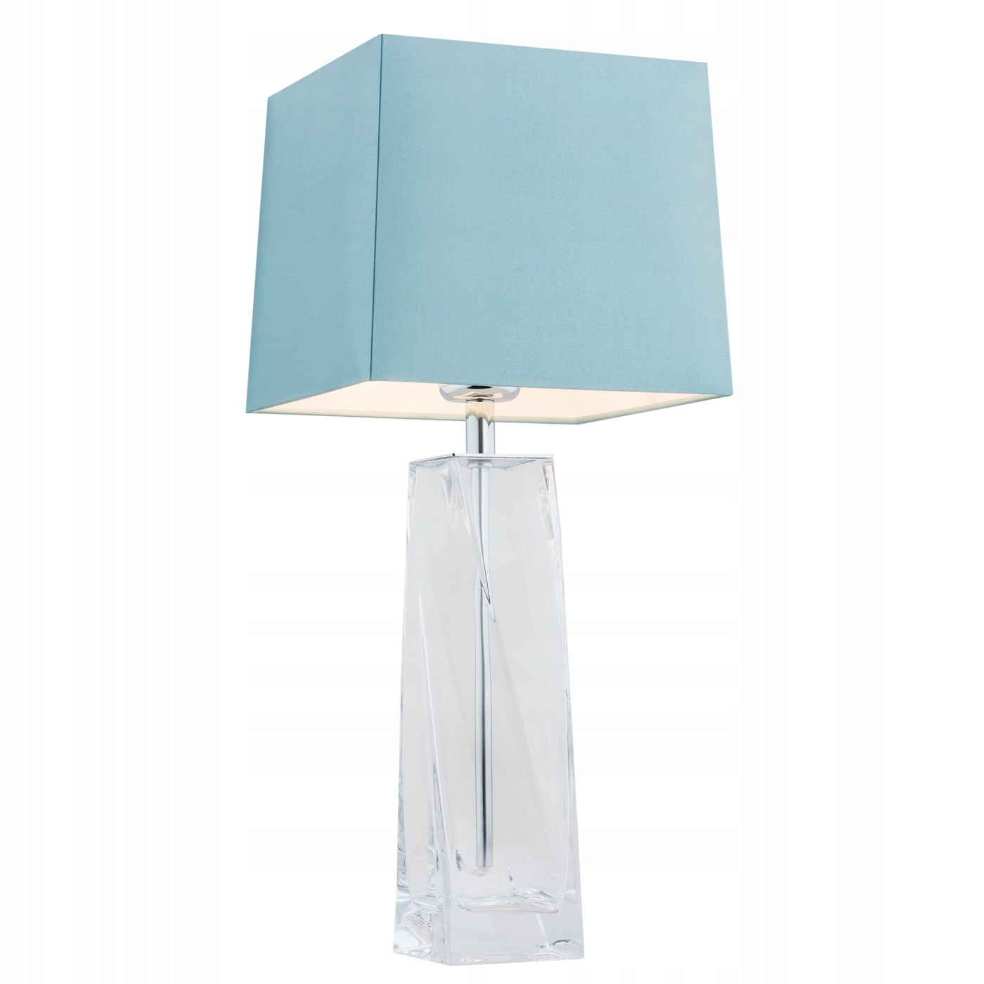 Nowoczesna Lampa Stołowa Chrom Błękit Szkło E27 1x15W Lille Argon