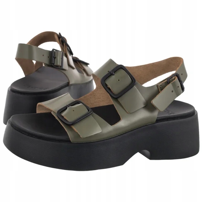 Kožené dámské sandály Camper Tasha Docko Green K201712 Zelené