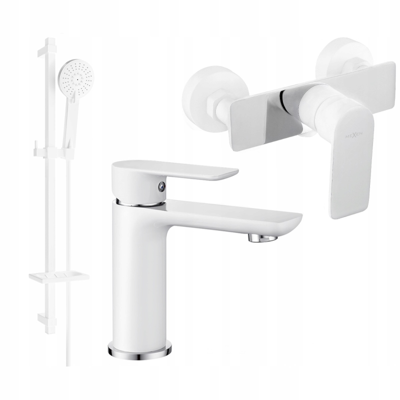 Mexen Alfa DQ40 sprchová súprava, biela/chrómová 745704DQ40-02