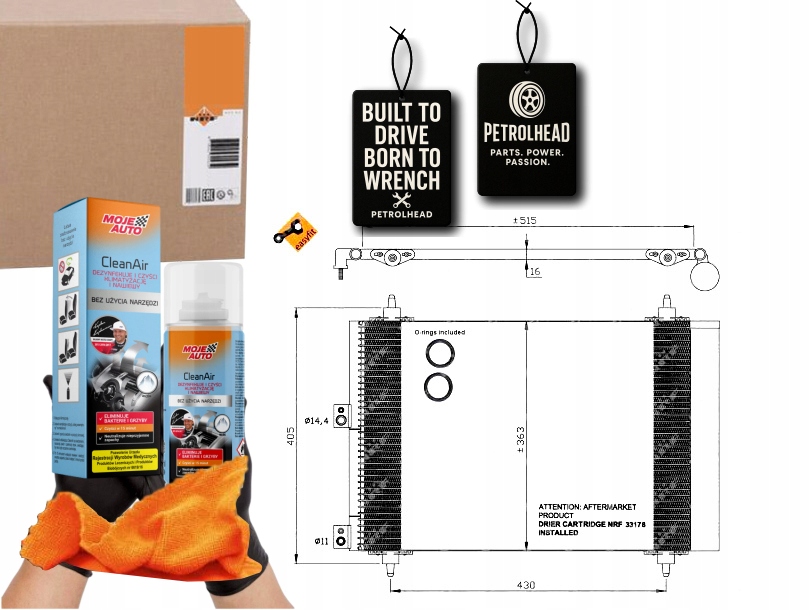 Kondenzátor Klimatizace Citroen C4 Berlingo 05- Nrf #Petrolhead Pro+ Kit9