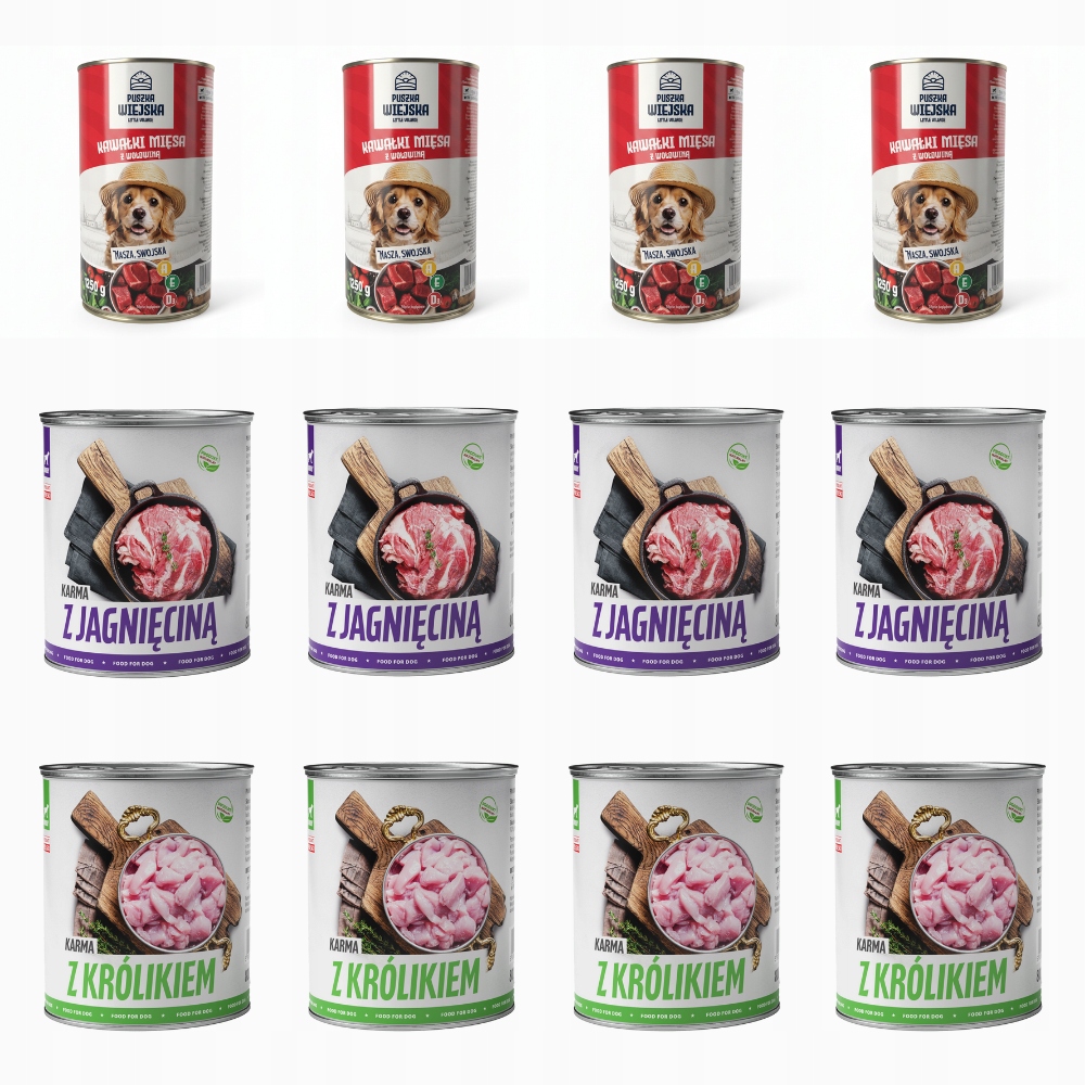 Levně Vlhké Krmivo Pro Psa Tuf Tuf 8x800G, 4x1250G Hovězí Jehněčí Králík