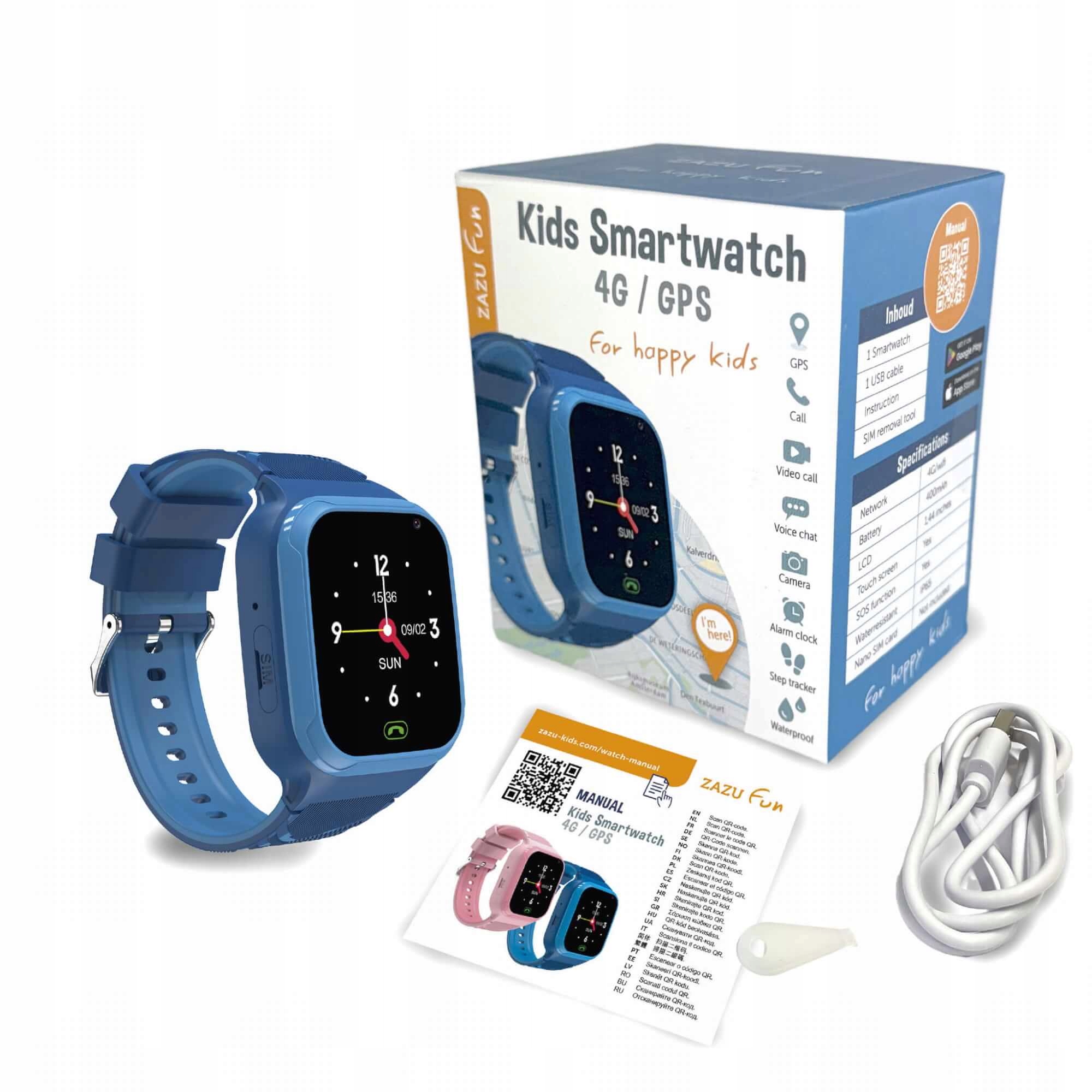 Zazu smartwatch dla dzieci z lokalizatorem niebieski