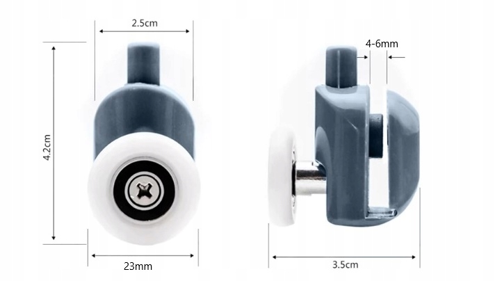 ROLKA ROLKI do kabiny prysznicowej dolna 23mm Typ rolka