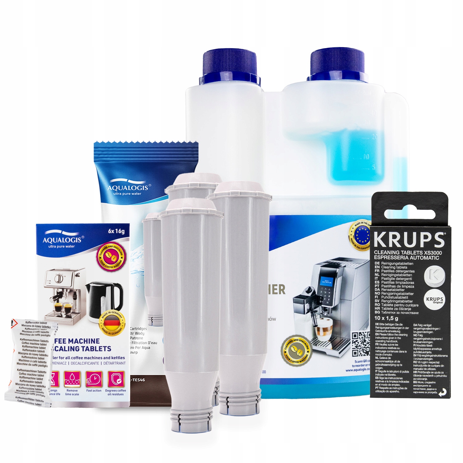 Tabletky Krups XS3000 3x Filtr do kávovaru AL-TES46 Tekutina Odvápňovač