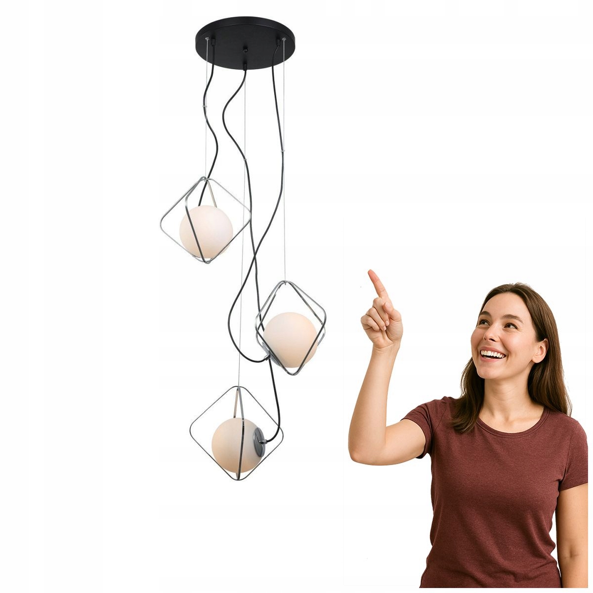 Závěsná lampa Canto Pen -5696-3-BKCR Italux