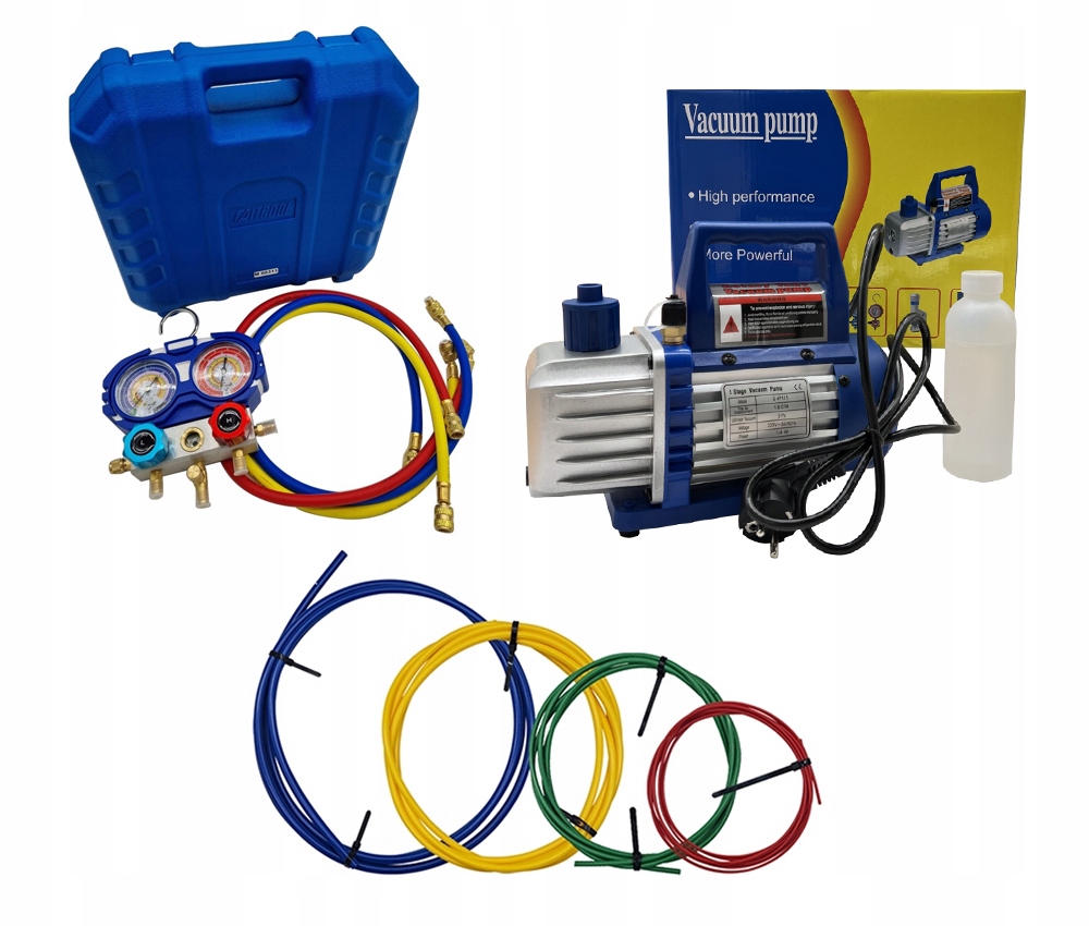 Vákuová pumpa SPV115 42L/MIN s olejom manometre sada tyčí