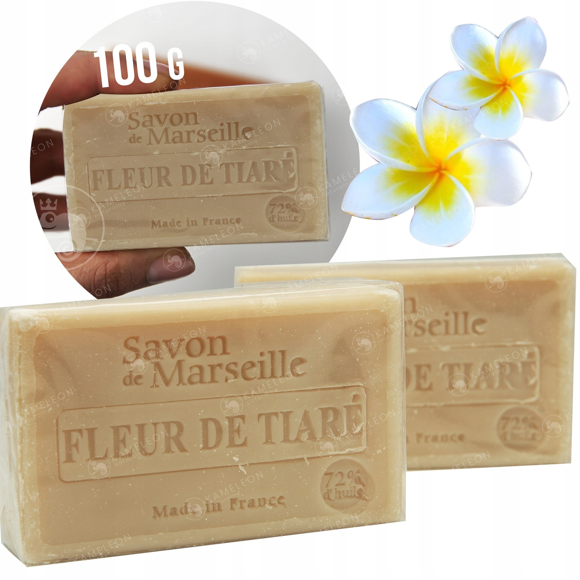 

Mydło Marsylskie Kwiat Tiary 72% kostka 100G