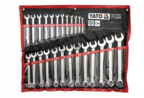 Sada Očkoplochých Kľúčov 25-DIELNA 6-32 MM, Leštené