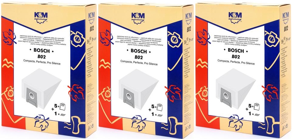 

Worki B02 Bosch GL30 Siemens Typ G 15+3 Filtry