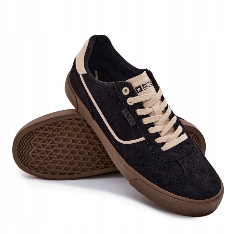 Pánské Tenisky Big Star Nízké Šněrovací Pohodlné TT174090 Černé 40