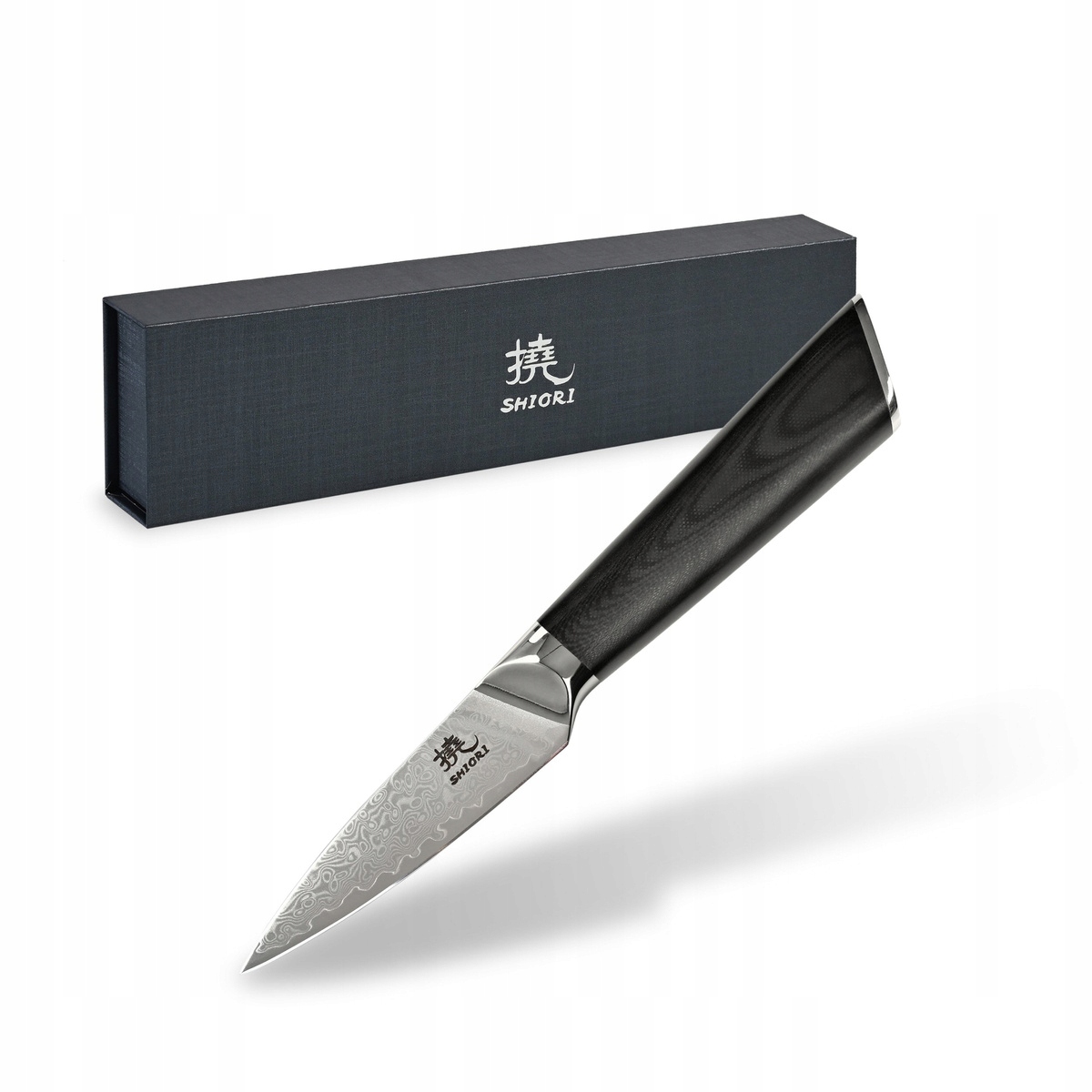 Shiori Hiashi Shoto – nůž na loupání zeleniny z damaškové oceli 9 cm