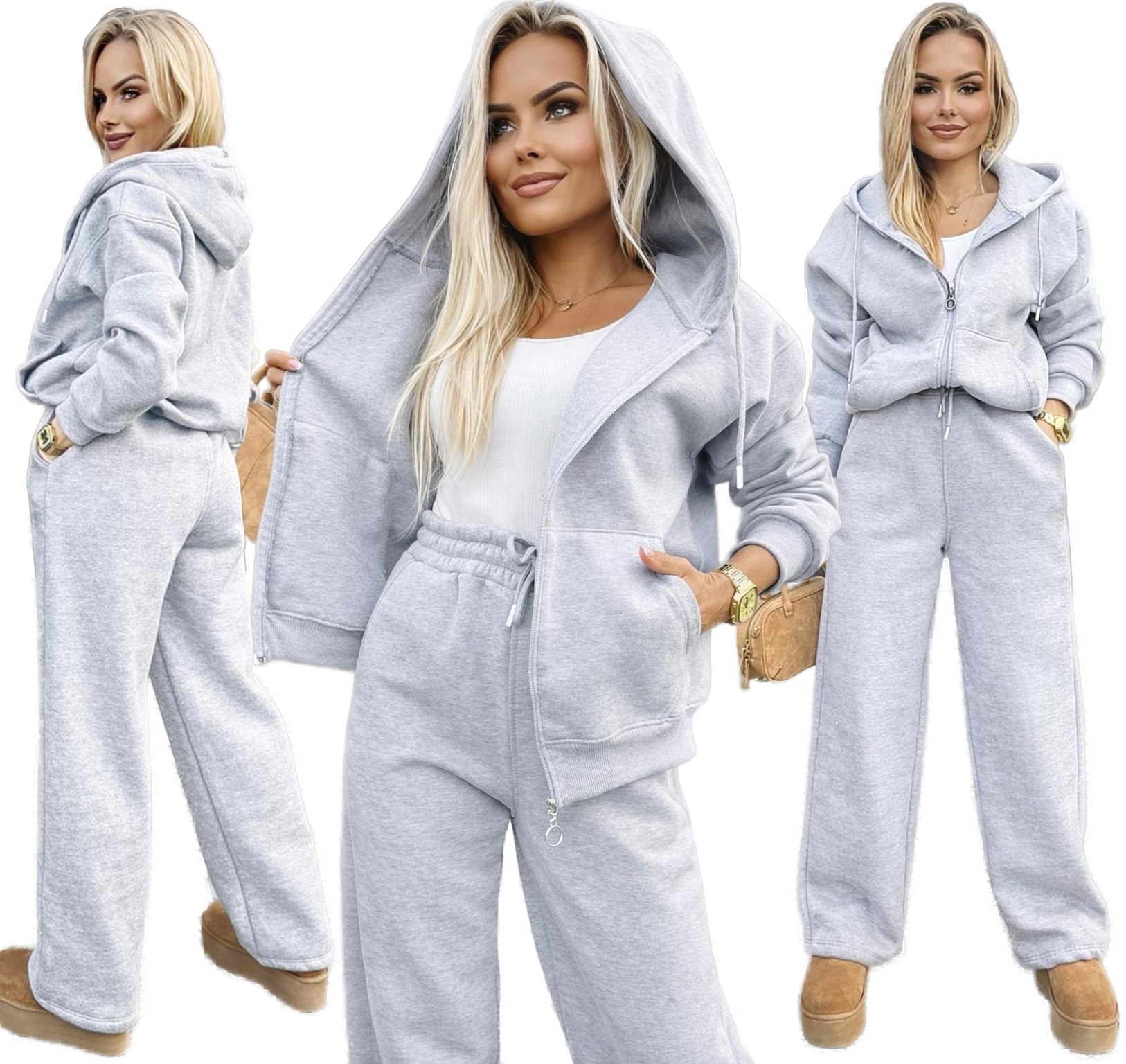 Bavlněný tepláková souprava Teplákovka kalhoty rozepínací mikina M Arletta