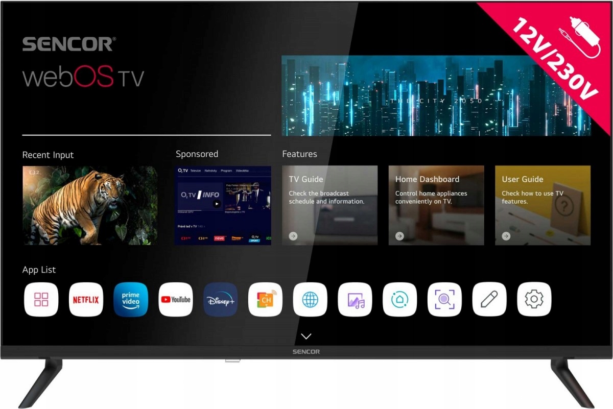 Sencor Telewizor 32 cale Smart webOS Lg 12/240V Sle 32S830WB Wi-Fi BT5.0