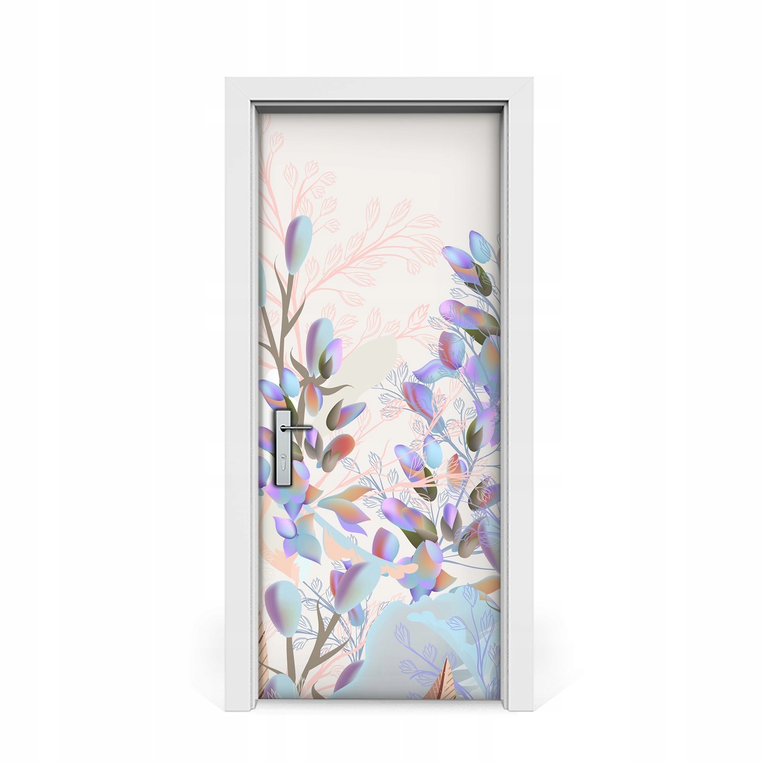 

Naklejka na drzwi Pastelowe liście Vintage 85x205