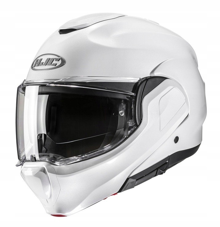 Hjc F100 Solid Pearl White čeľusťová prilba s blendou biela XL 61-62 cm