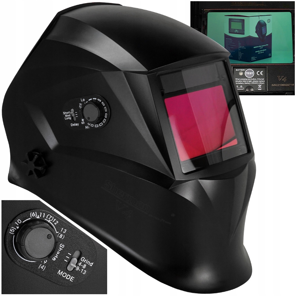 Przyłbica automatyczna Maska samościemniająca Sherman V4 Do Spawania Mig