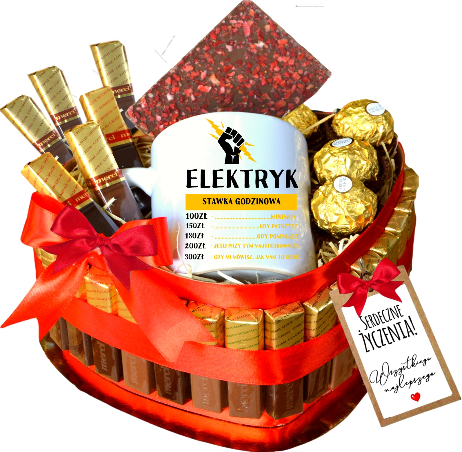 Levně Dort merci dárek pro Elektrikáře Vtipný Hrnek