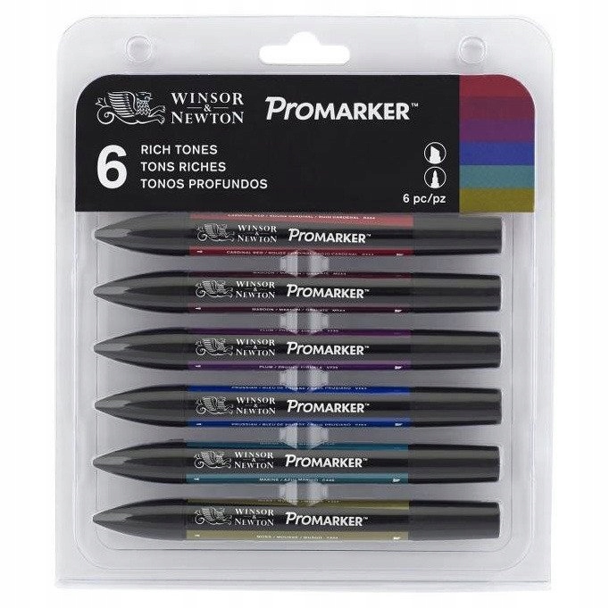 Fixy oboustranné 6 ks Marker Winsor&Newton Sada Rich Tones