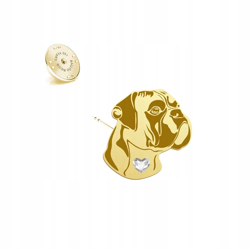 Odznak s německým psem Boxer 925 Dárek Žena Věnování Bonus