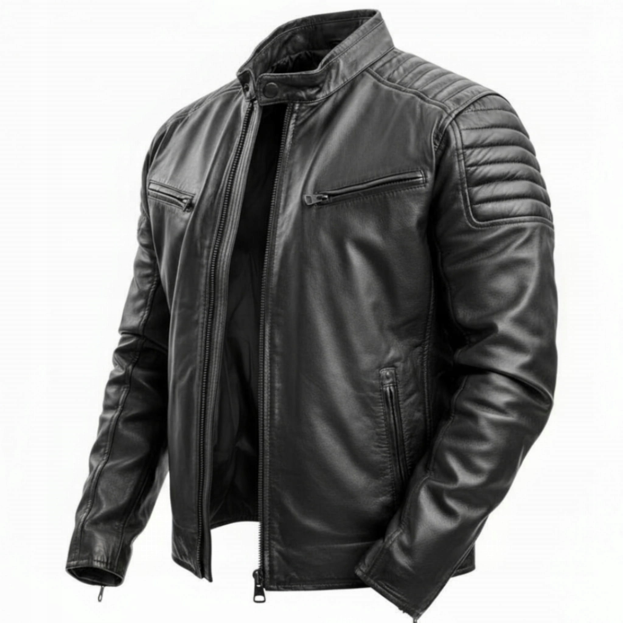 Kurtka Skórzana ProSpeed Męska Motocyklowa Czarna Cafe Racer Chopper M