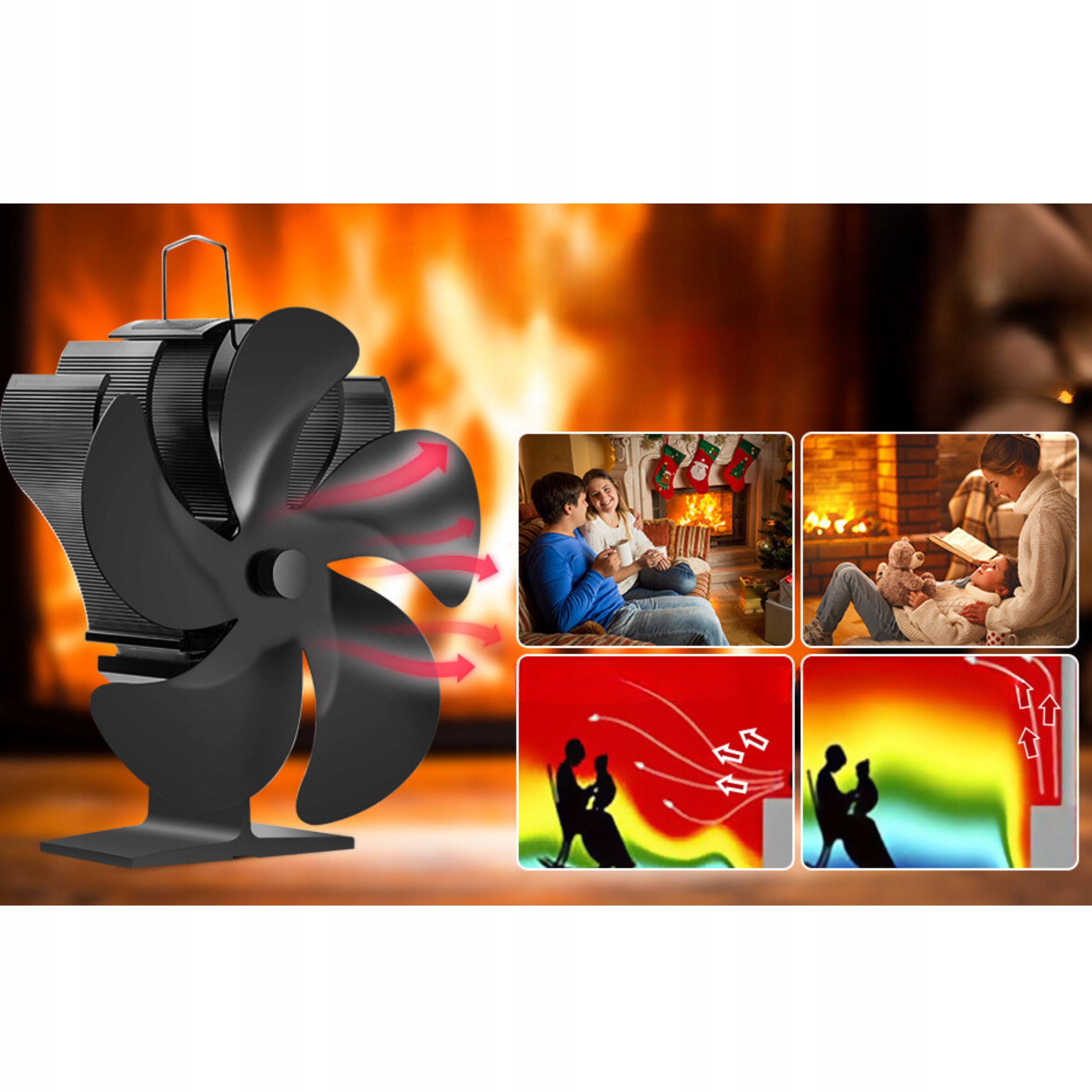 Wentylator Kominkowy Bezprądowy Zasilany Ciepłem Wentylator Z Termometrem Kod producenta --