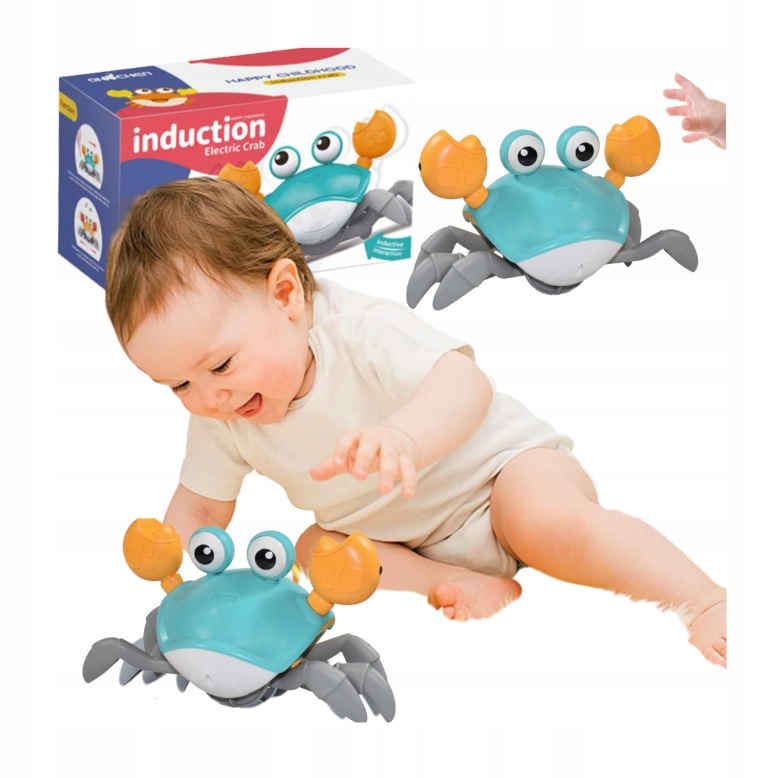 Zabawka INTERAKTYWNA UCIEKAJĄCY PEŁZAJĄCY KRAB DŹWIĘK MUZYKA CZUJNIKI RUCHU