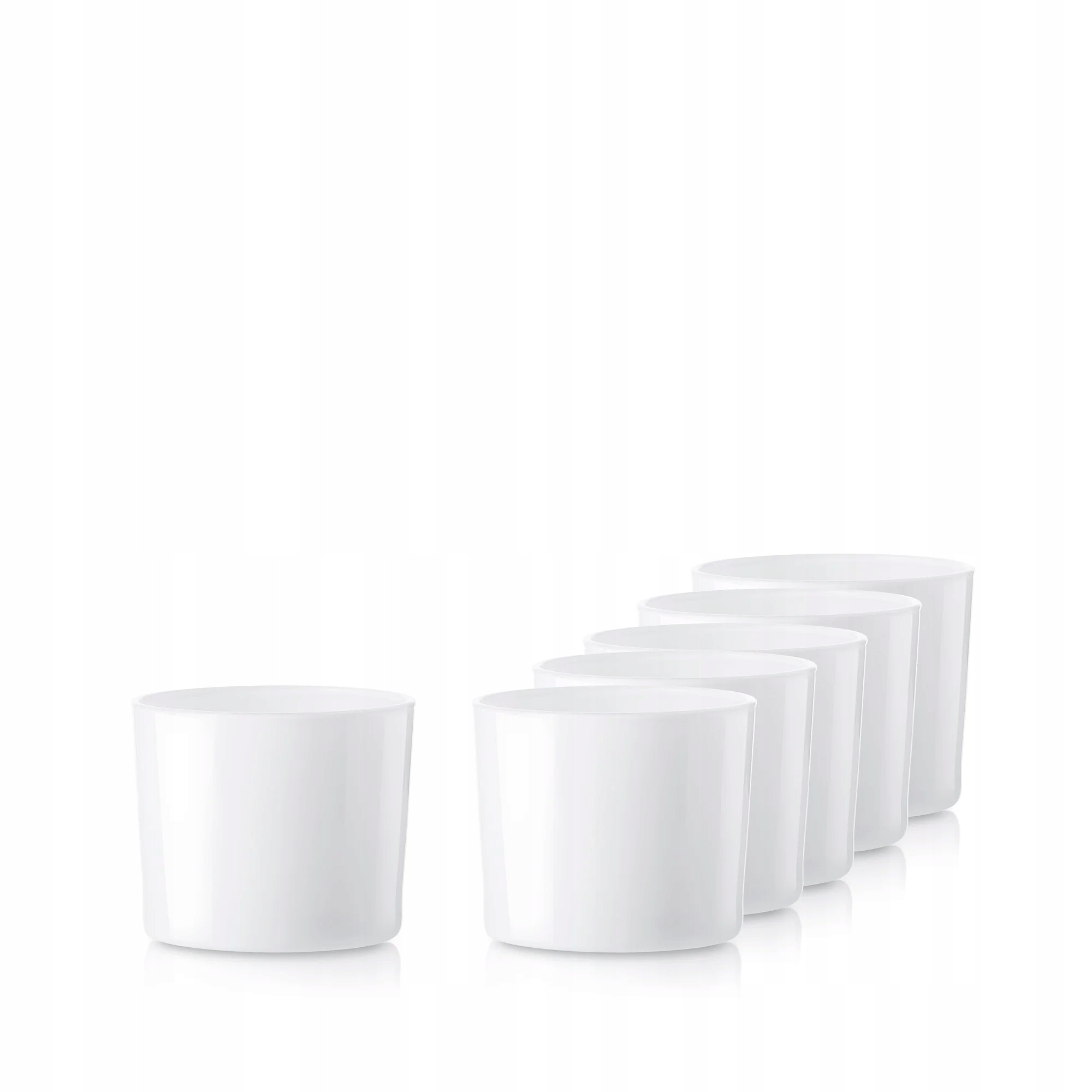 Szklany pojemnik do świec 70836 biały połysk 310 ml kpl. 6 szt.
