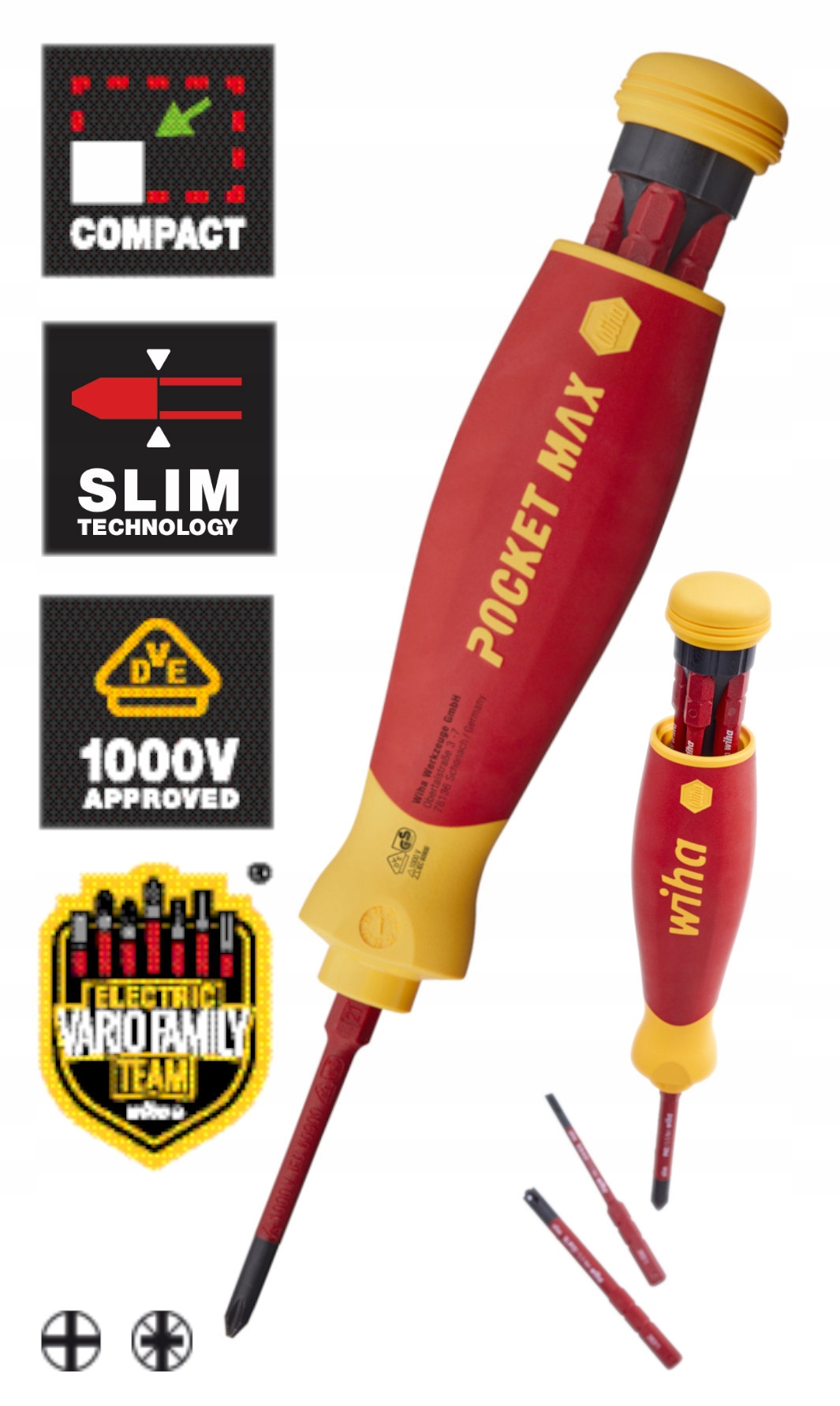 Wiha Šroubovák se zásobníkem a 4 bity PocketMax elektrický 45296