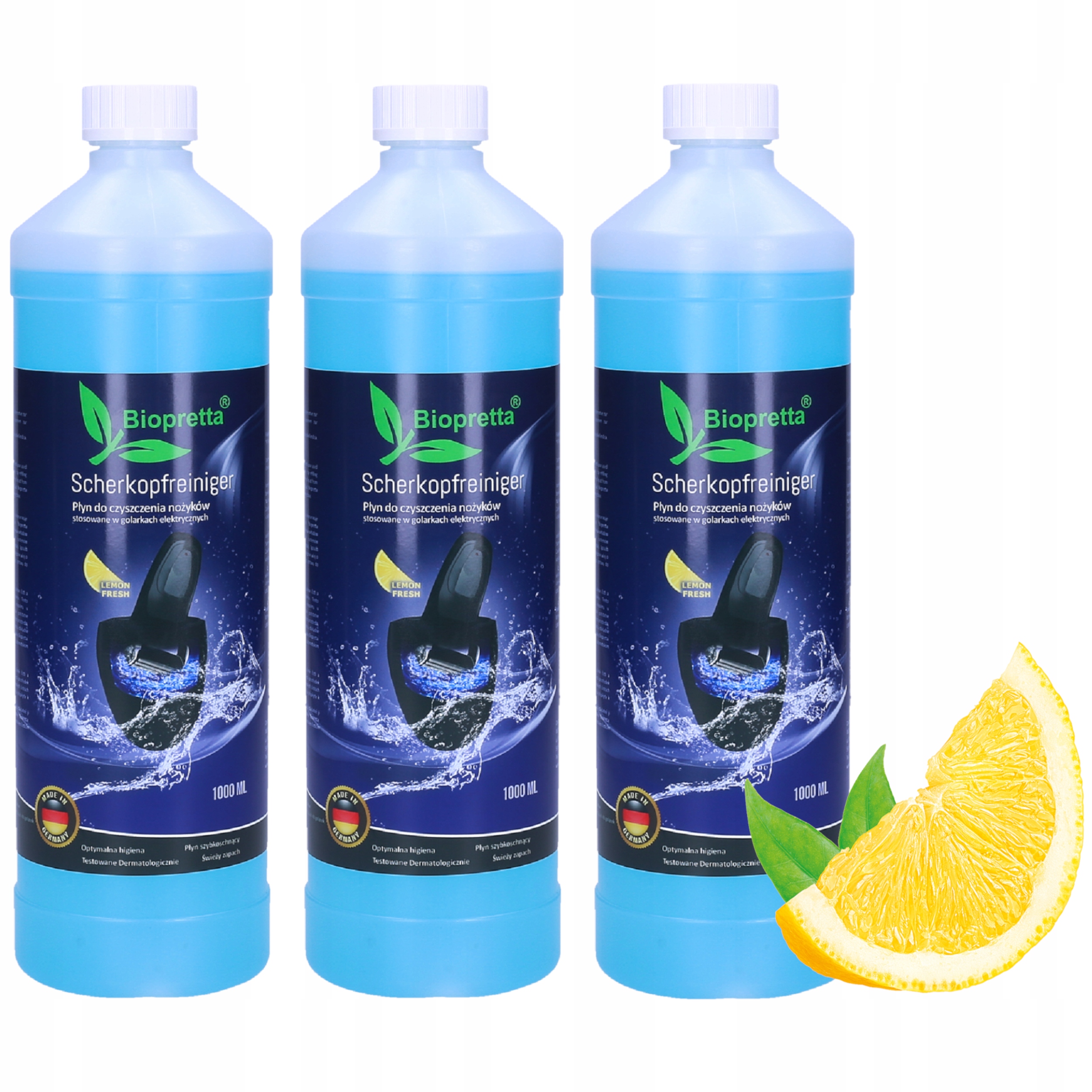 3x Tekutina Do Kartridže Pro Čištění Holicích Strojků Biopretta Lemon