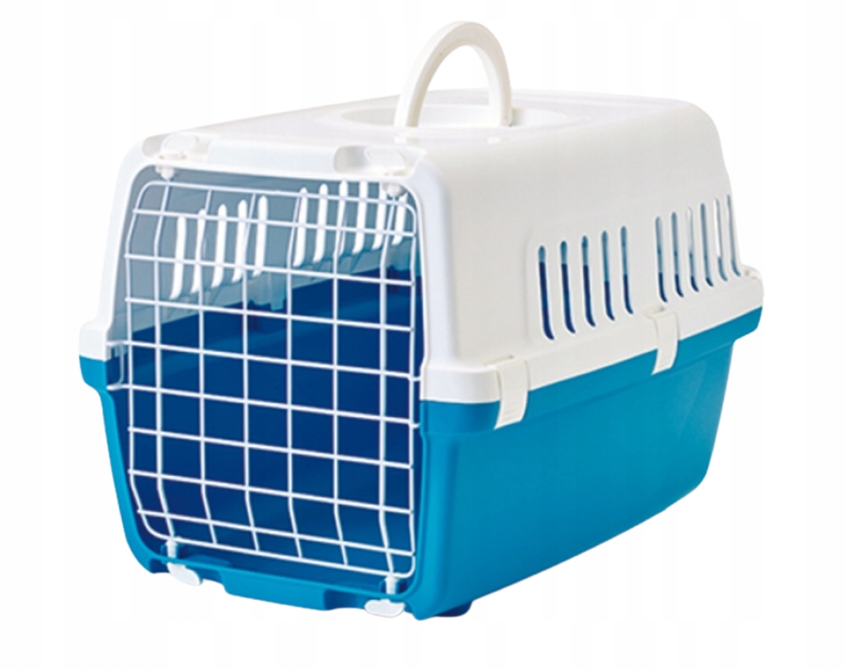 Levně Savic Přepravka Zephos 1 modrý kovové dveře /48x32x30 cm