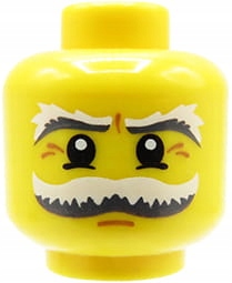 

Lego głowa główka figurki dziadek, wąsy i brwi