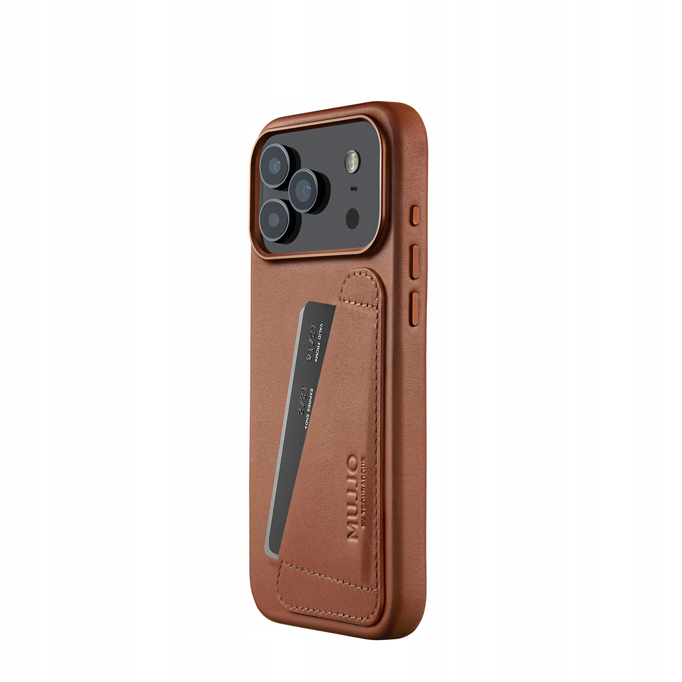 Mujjo iPhone 17 Pro Max Wallet Leather Case Tan plecki etui