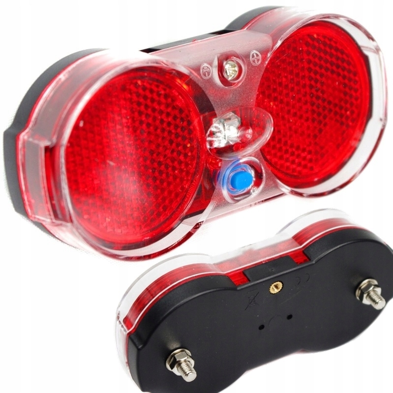 Lampka rowerowa Led bagażnik tył baterie 2xAAA tylna bagażnika dwie śruby