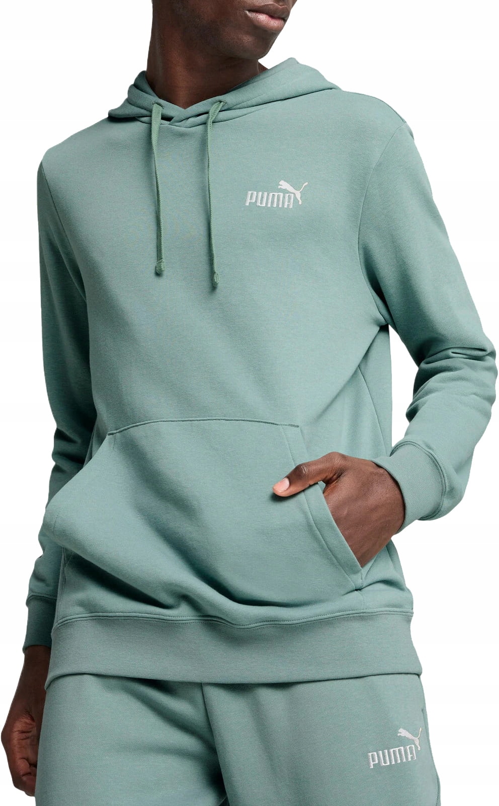 Puma Ess 2 pánská sportovní tepláková mikina s kapucí bavlněná zelená L