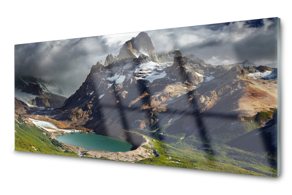 Sklenený panel do kuchyne Hora Záliv 125x50