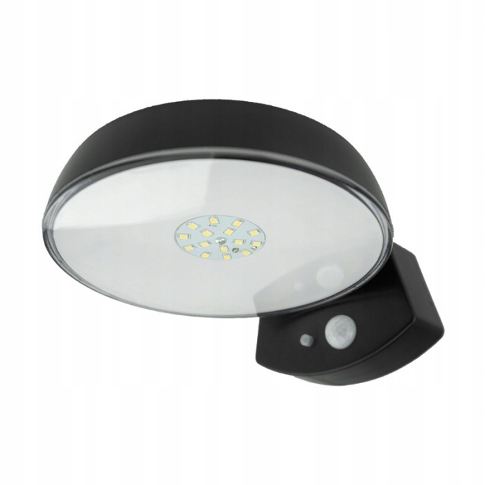Venkovní solární Led nástěnné svítidlo s kulatý senzorem, černá barva Ecolight