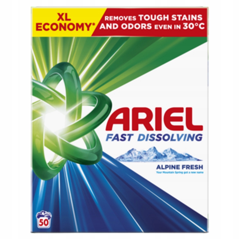 Ariel Alpine Fresh Prášek na praní 2,75 kg, 50 praní