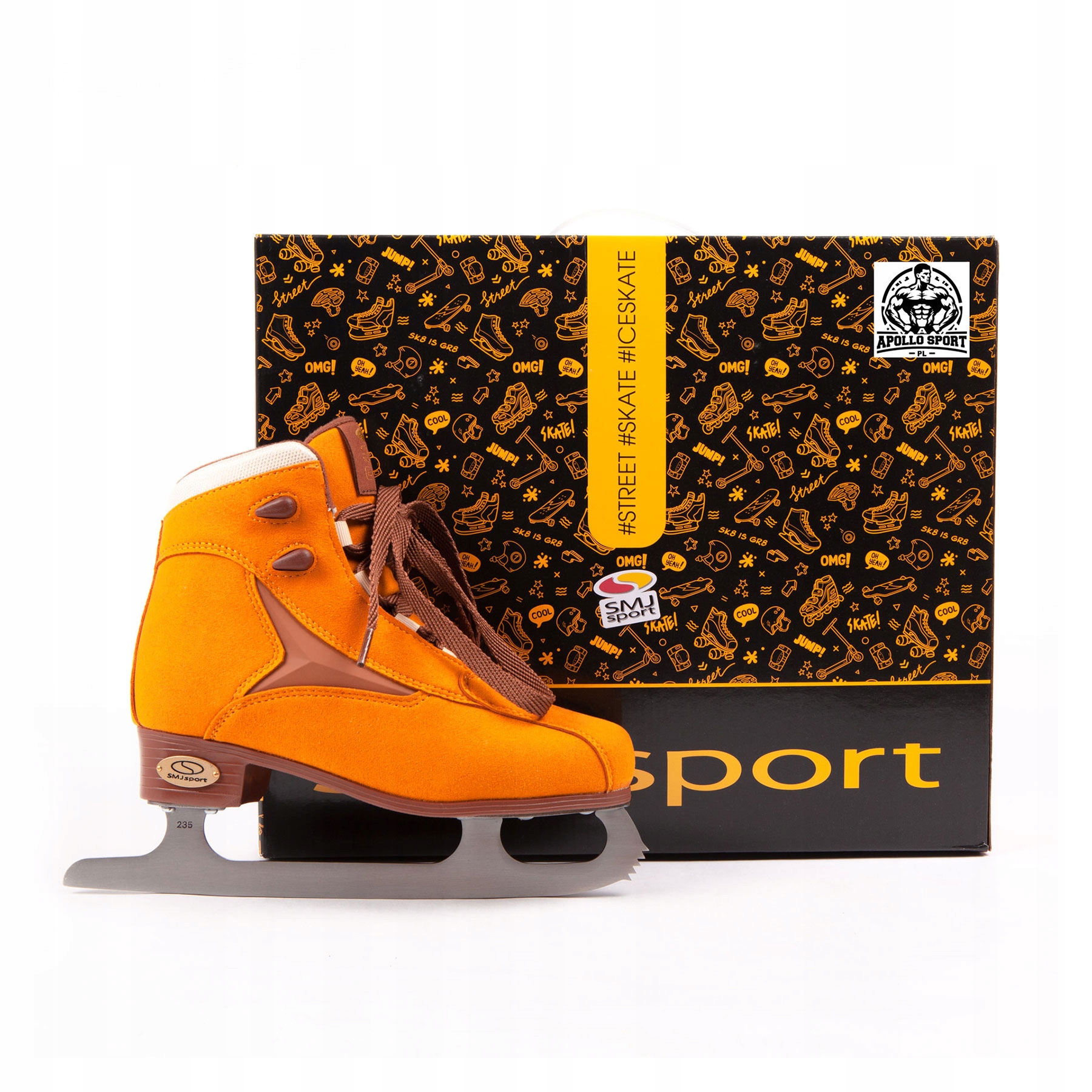 Krasobruslařské brusle Smj sport Arctica 38 béžové mikrovlákno velvet čepel 3,5 mm