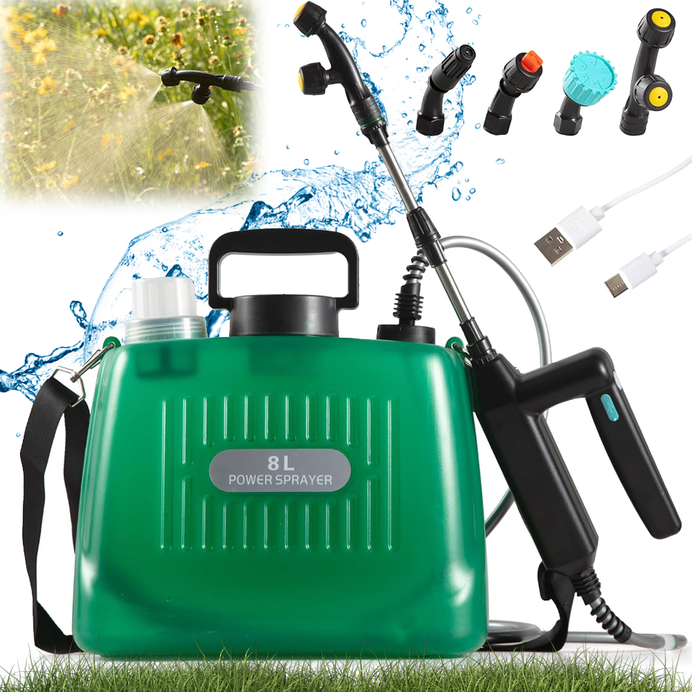 Elektrický Akumulátorový Postřikovač 8 L Batohový, 4 Trysky, Přenosný Usb