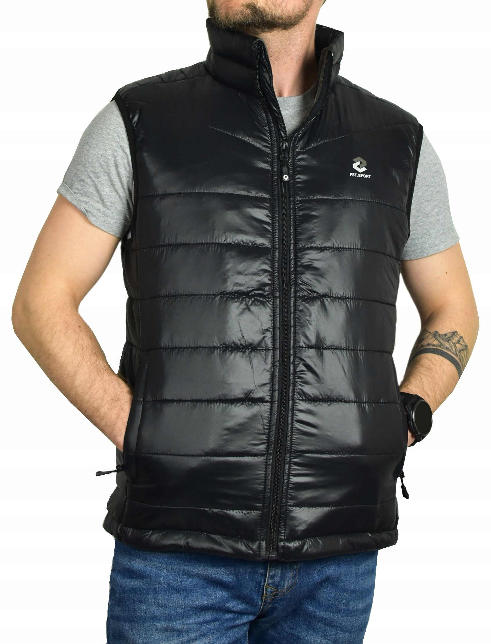 5XL-BEZRĘKAWNIK MĘSKI KAMIZELKA CZARNA M30 Marka inna