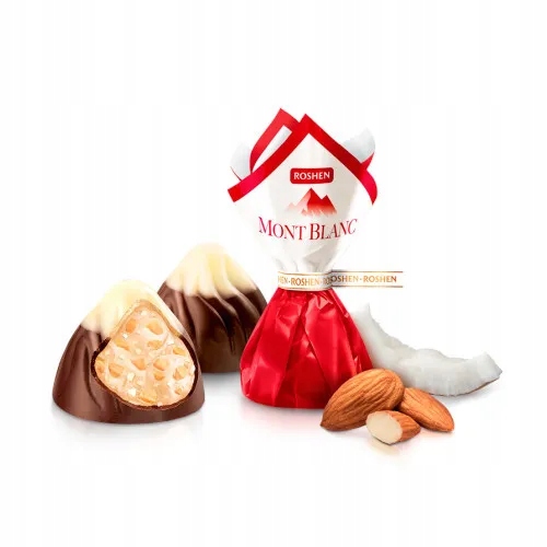Levně Roshen Čokoládové Bonbóny Mont Blanc s mandlovo-kokosovou náplní 1 kG