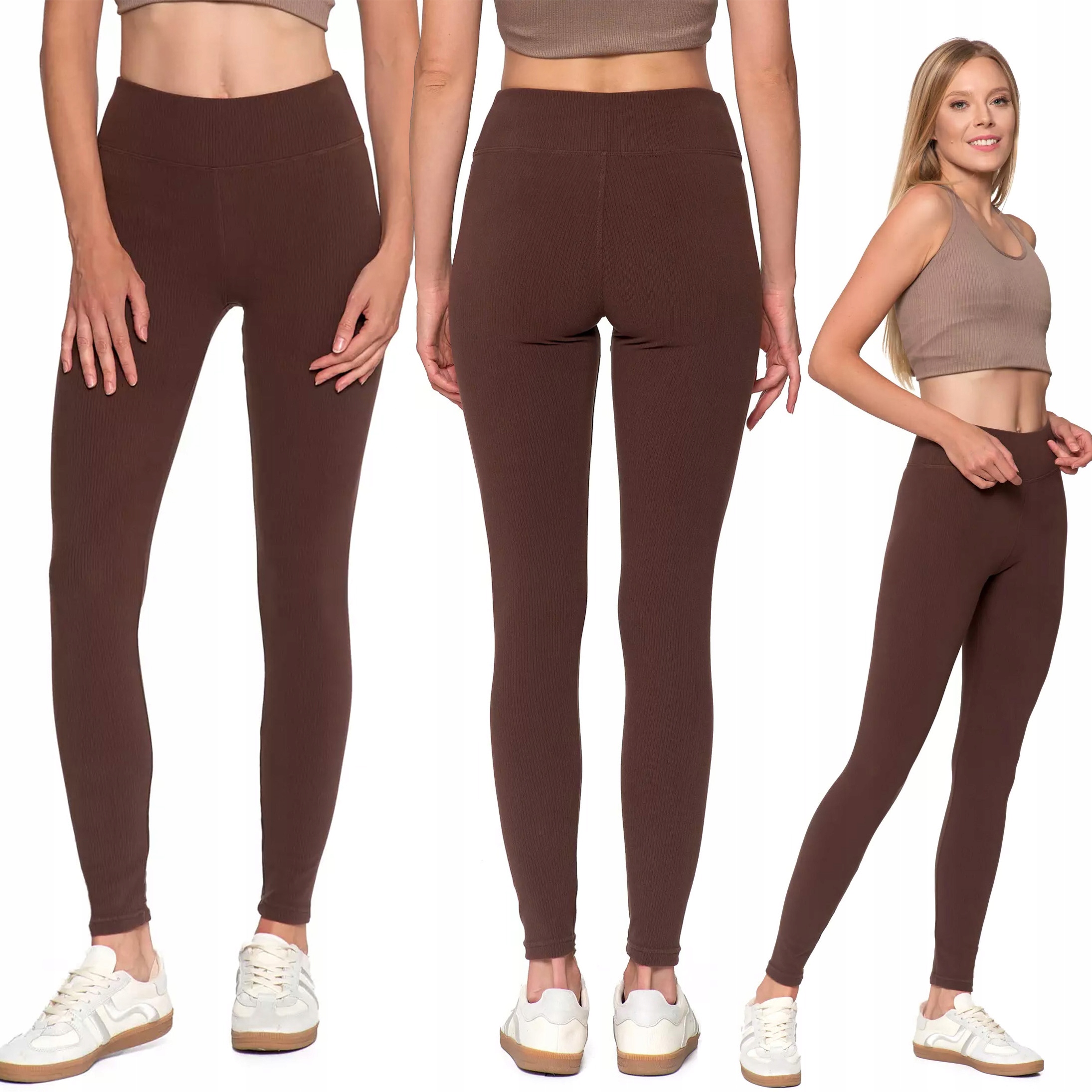 Dámské žebrované legíny Moraj Klasické s vysokým pasem S/m