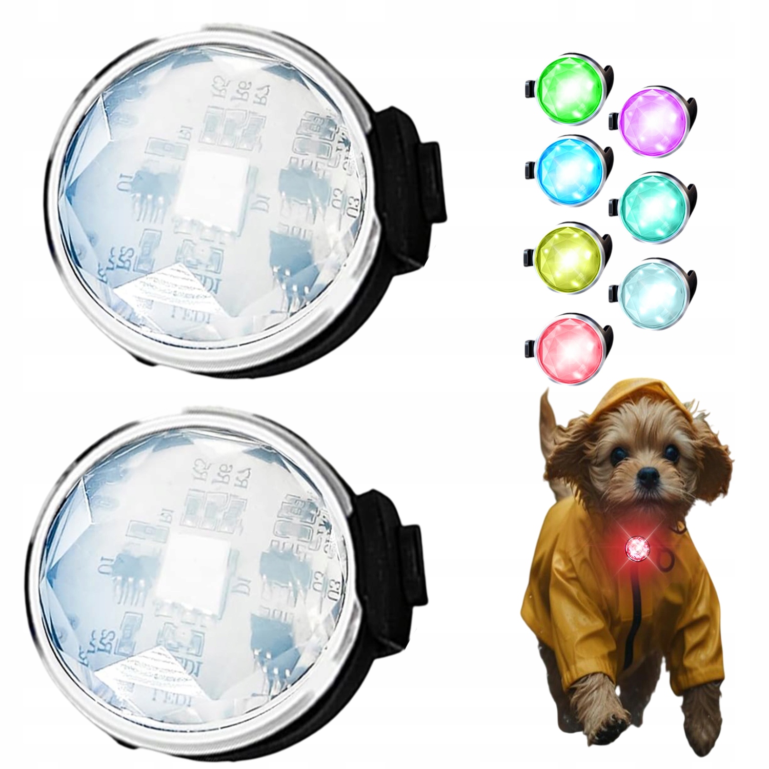 Levně Usb Flasher, svítící přívěsek pro psy Usb 2ks voděodolný