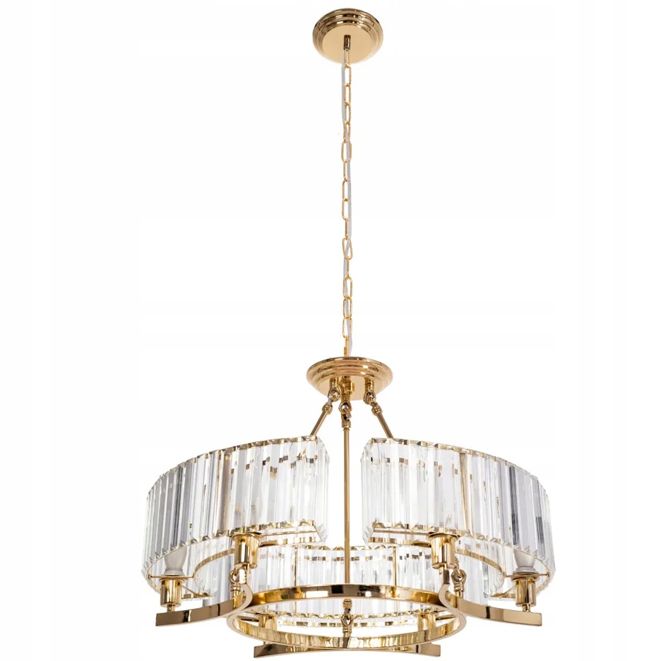 Závesná Stropná Lampa Zlatá Krištáľový Luster 6xE14 Gold Glamour Veľká