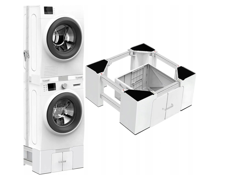 Niuxx Podstawa pod pralkę 63-69cm z kółkami regulowana 400kg szuflada