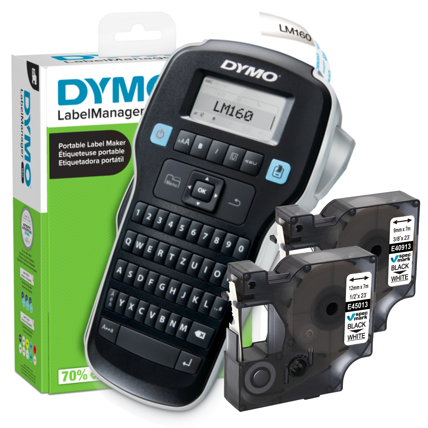 Tlačiareň štítkov Dymo LabelManager 160 LM160 páska D1 40913 pre kanceláriu domu