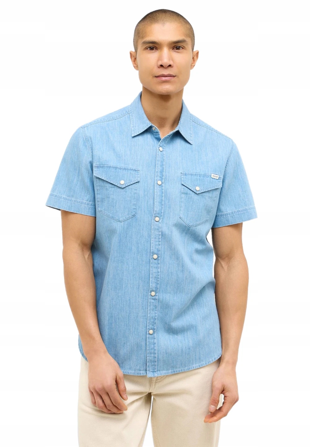 Pánská Džínová Košile S Krátkým Rukávem, Bavlněná, Mustang