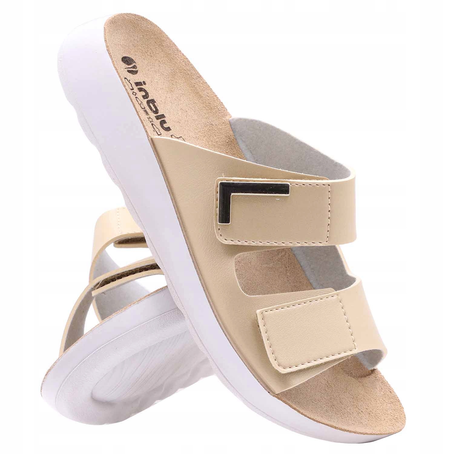 KLAPKI INBLU DAMSKIE RZEPY MEDYCZNE AG06 SKÓRA 36