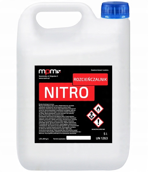 

Nitro rozcieńczalnik rozpuszczalnik 5L